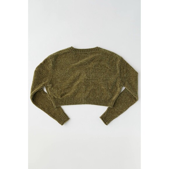 Urban Outfitters Maura Cropped Cardigan Green Size XS Boho Coachella Designer - Picture 6 of 6